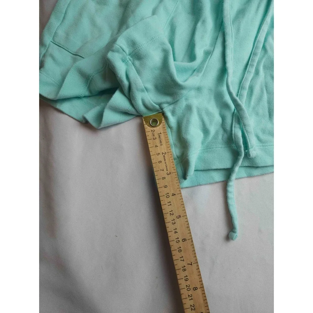 Zenana Lounge Shorts Womens Small Mint Green Casual Drawstring Elastic Waistband
